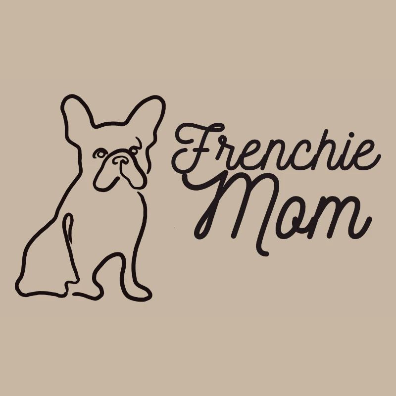 Frenchie Mom Silhouette Script Lineart