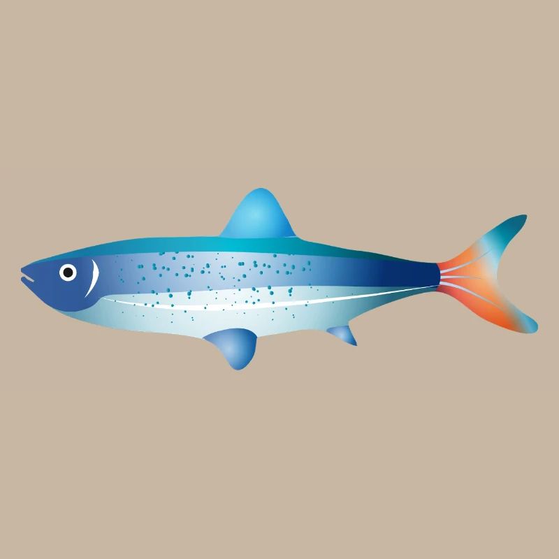 Poisson bleu avec dégradé et points