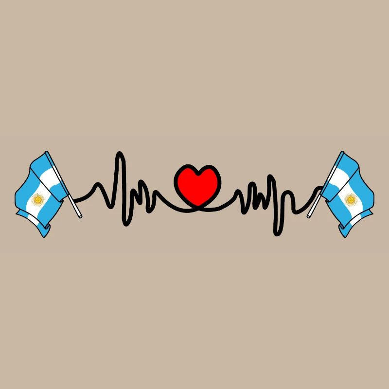 Cardio-Herz mit Flagge Argentinien