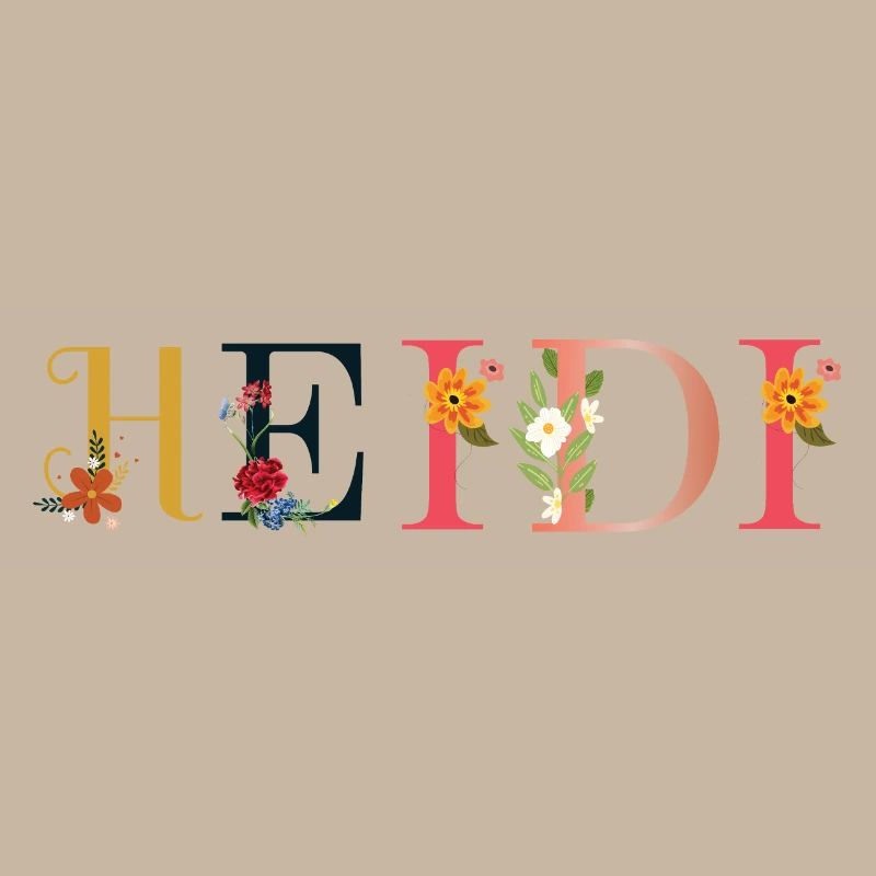 Nom HEIDI décoré de fleurs