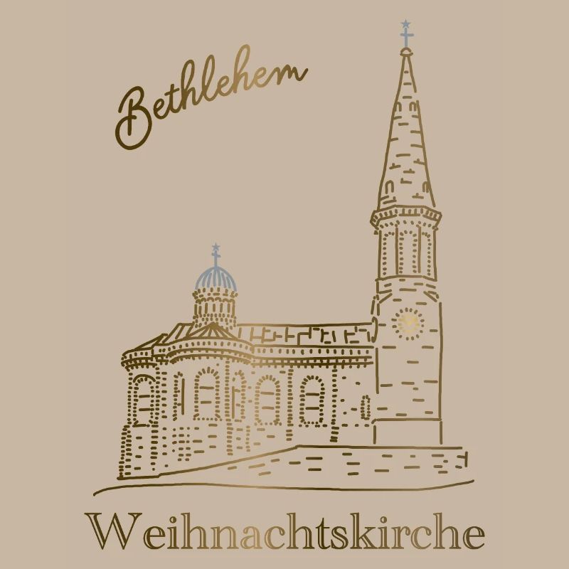 Weihnachtskirche Bethlehem, handgezeichnet
