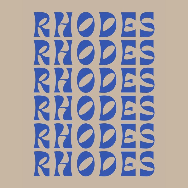 Rhodes Blue Typographic Pattern