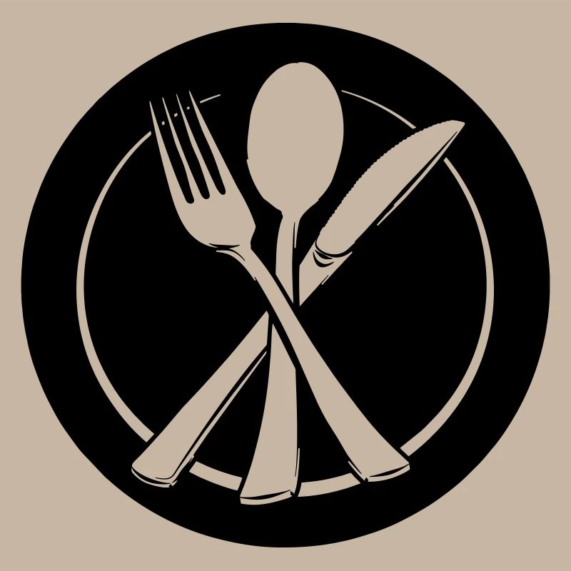 Knife fork and spoon transparent on plate