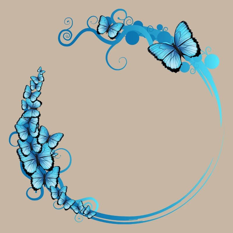 blue butterfly frame for your own texts