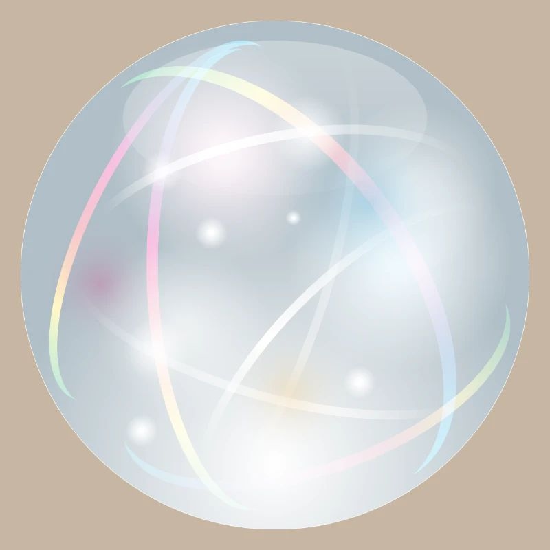 Crystal ball with delicate light reflections in pastel