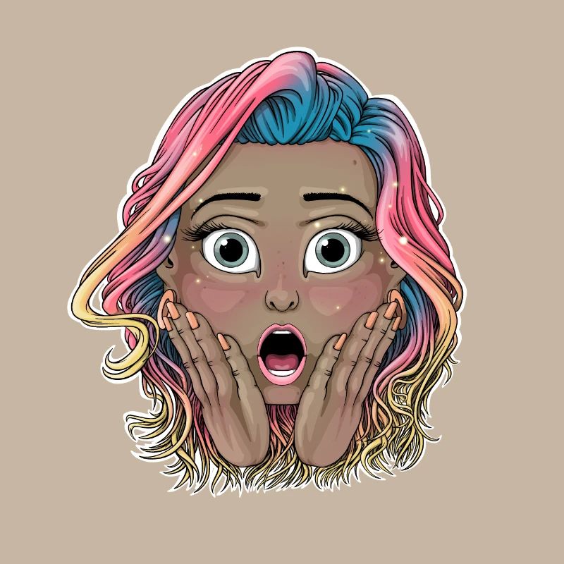Lebendiges schockiertes Mädchen Illustration