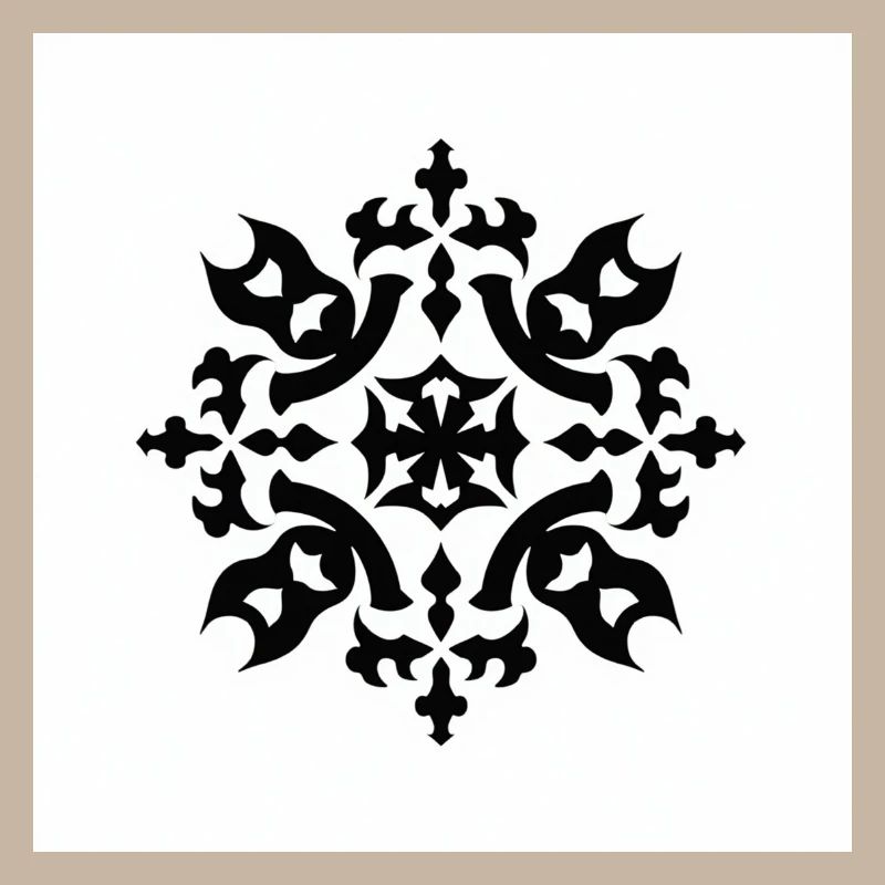Intricate Black Snowflake Pattern