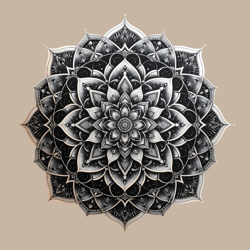 Black and White Mandala Pattern