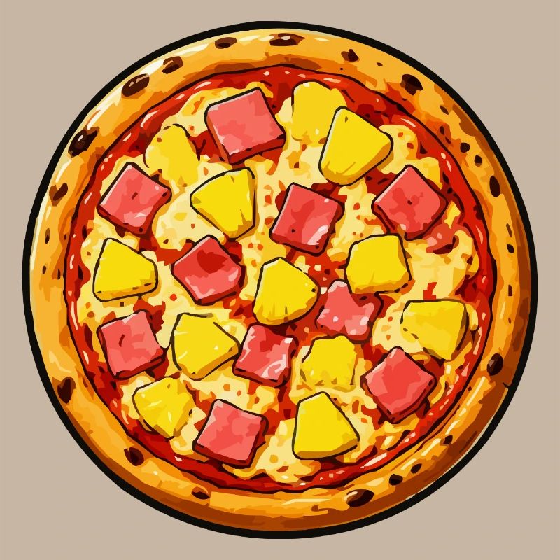 Illustration de pizza hawaïenne