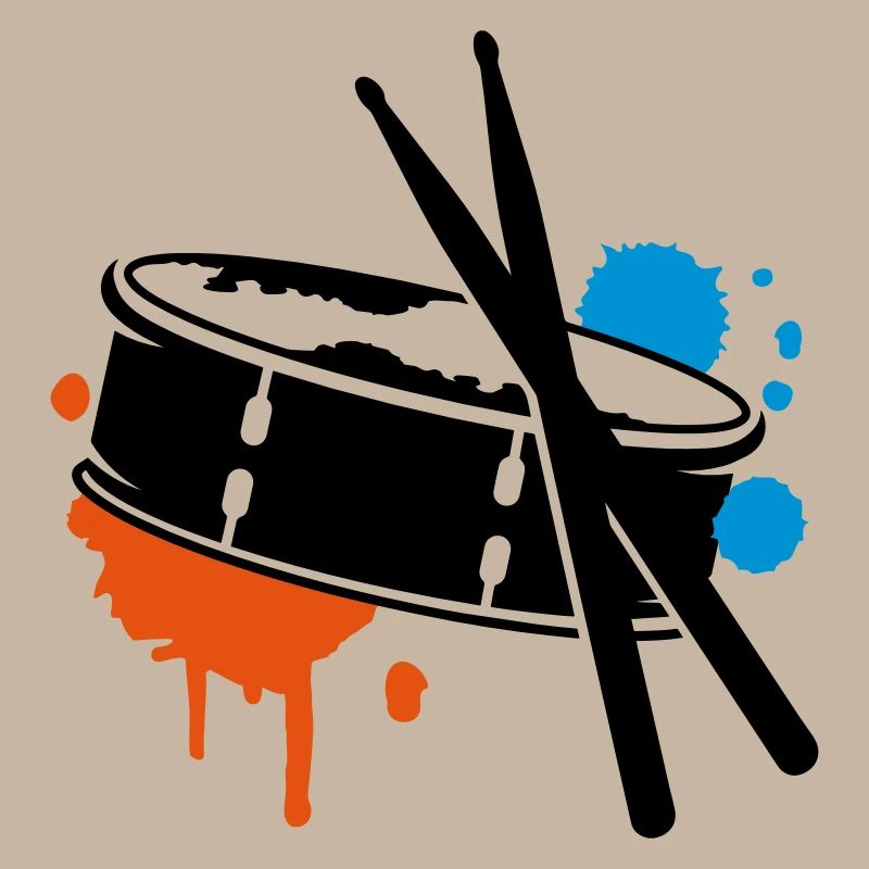 A drum and sticks as a graffiti