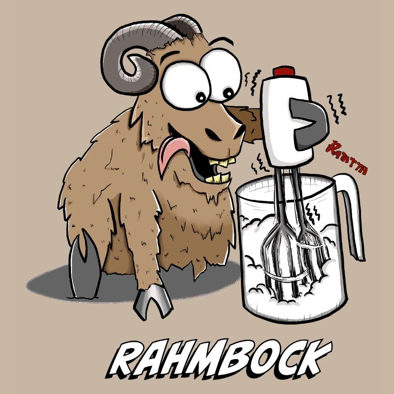 Humorous Bock with Kitchen Mixer