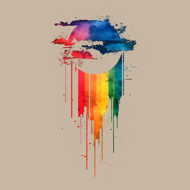 Subtle and Cool Dripping Pride Flag Rainbow Design