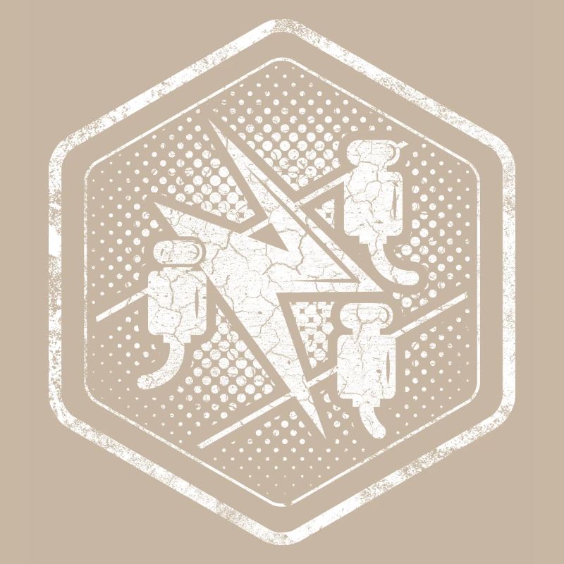 Zunftzeichen Elektriker Hexagon im used Look