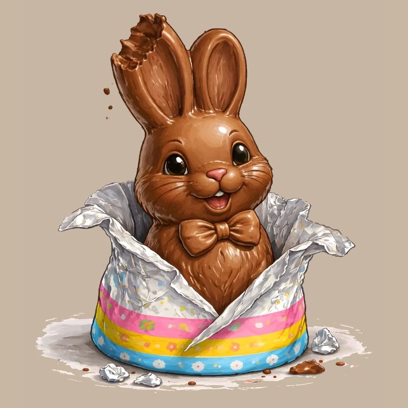 Chocolate bunny in Easter egg