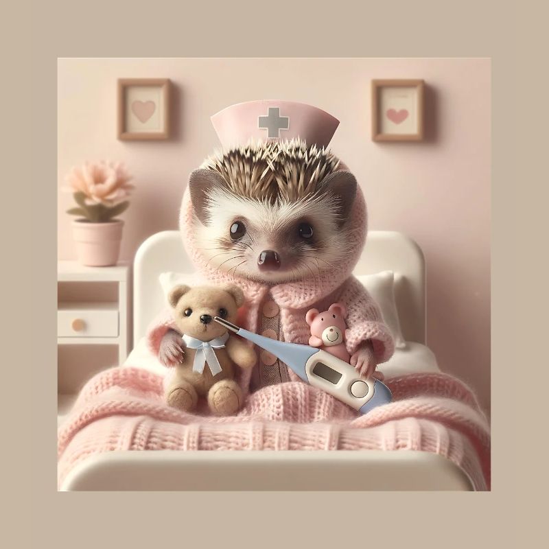 Hérisson mignon avec jouet câlin