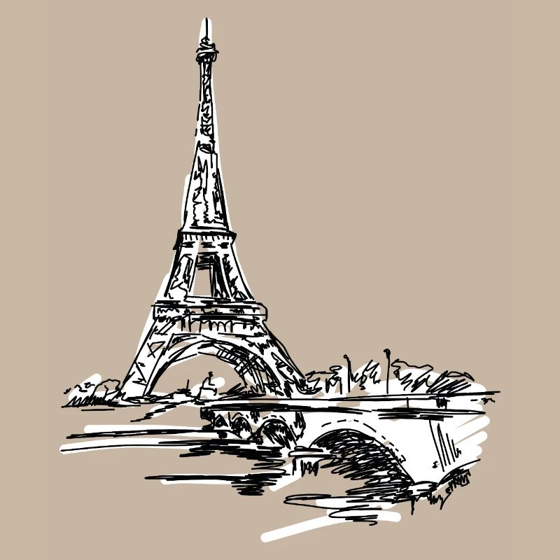 Skyline parisienne : Tour Eiffel louche