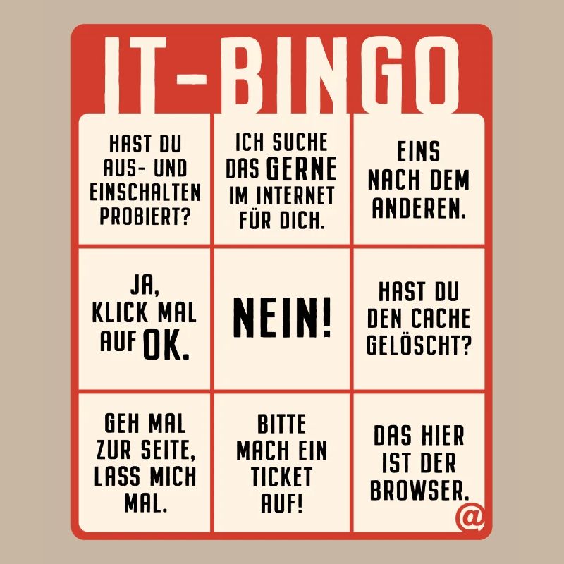 IT Support Bingo Service Desk IT Helpdesk Sysadmin