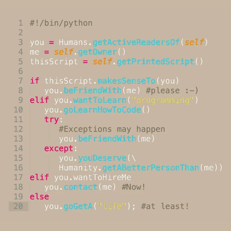 Be friends with programmers (in Python)