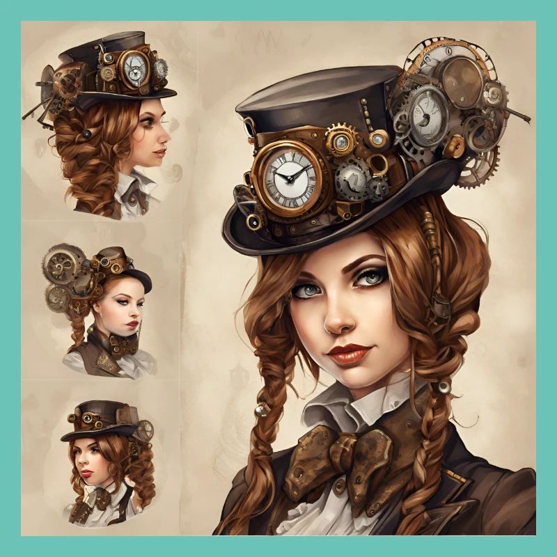 Belle fille dans le style steampunk