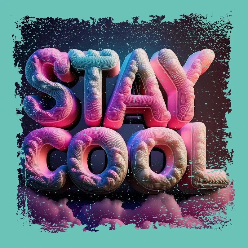 stay cool text in 3d