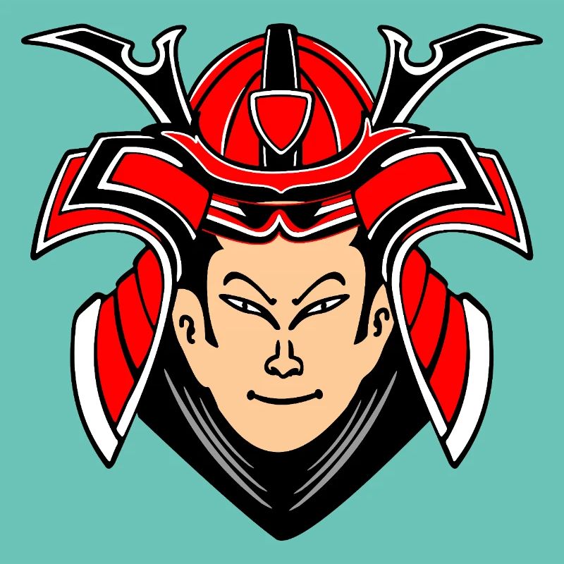Samouraï avec design de casque