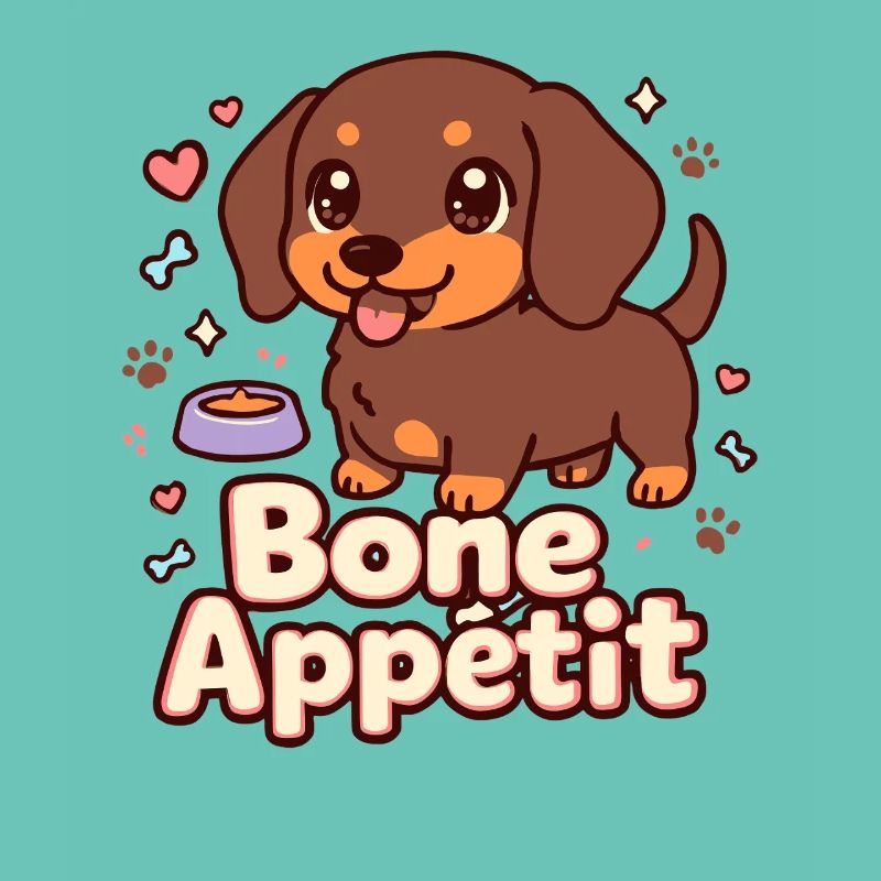 Conception d’appétit d’os de teckel mignon