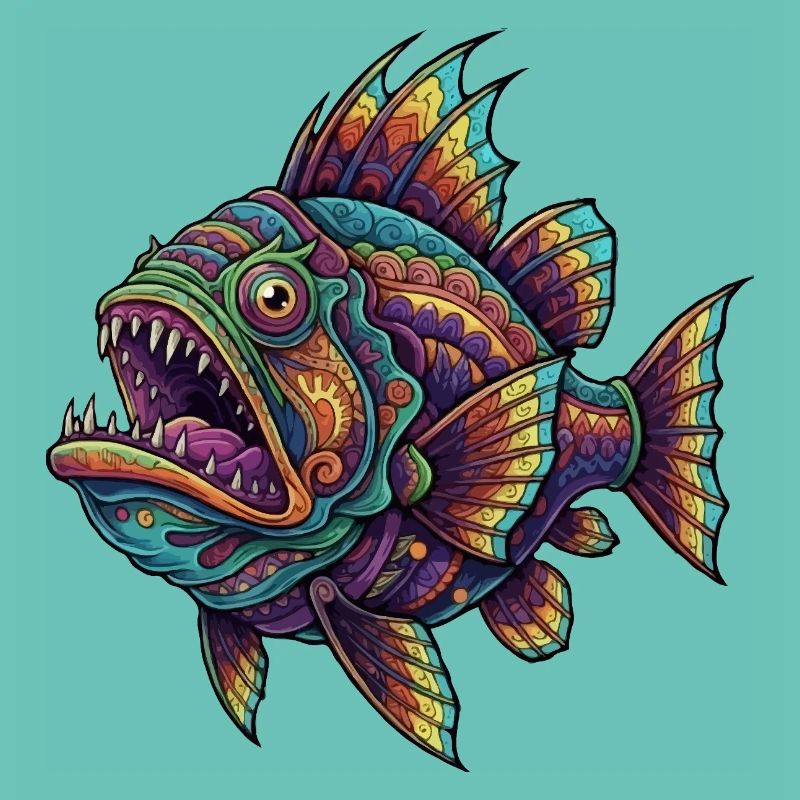 Rainbow Fish with Pattern