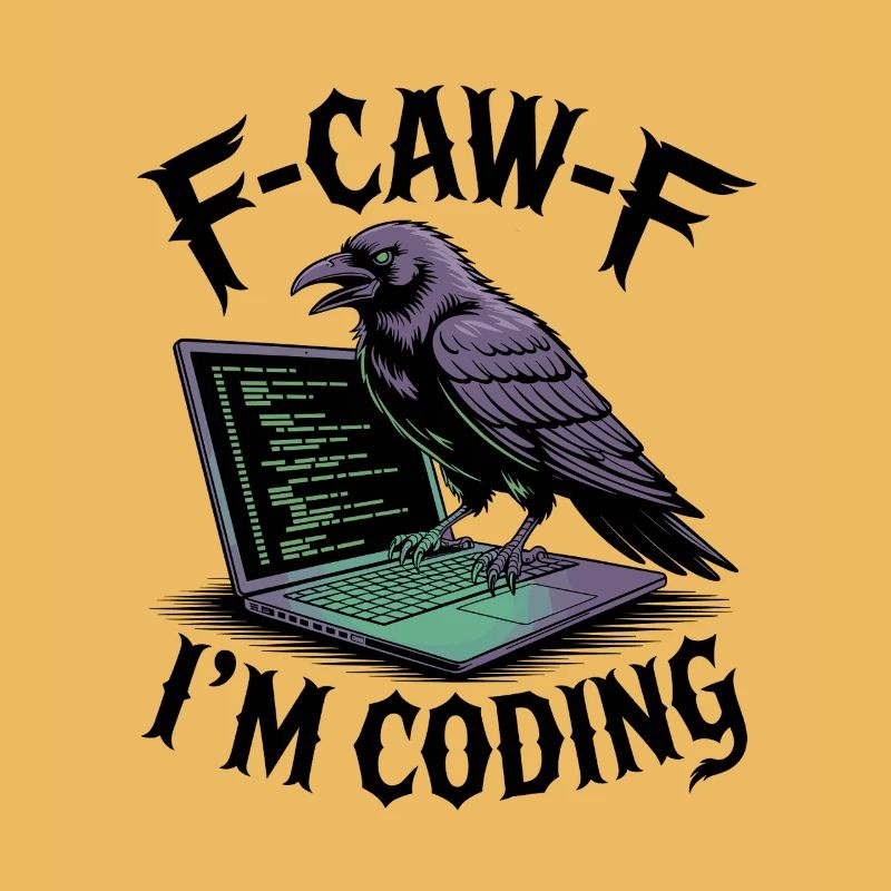 RabenCoder: Code Raven am Laptop