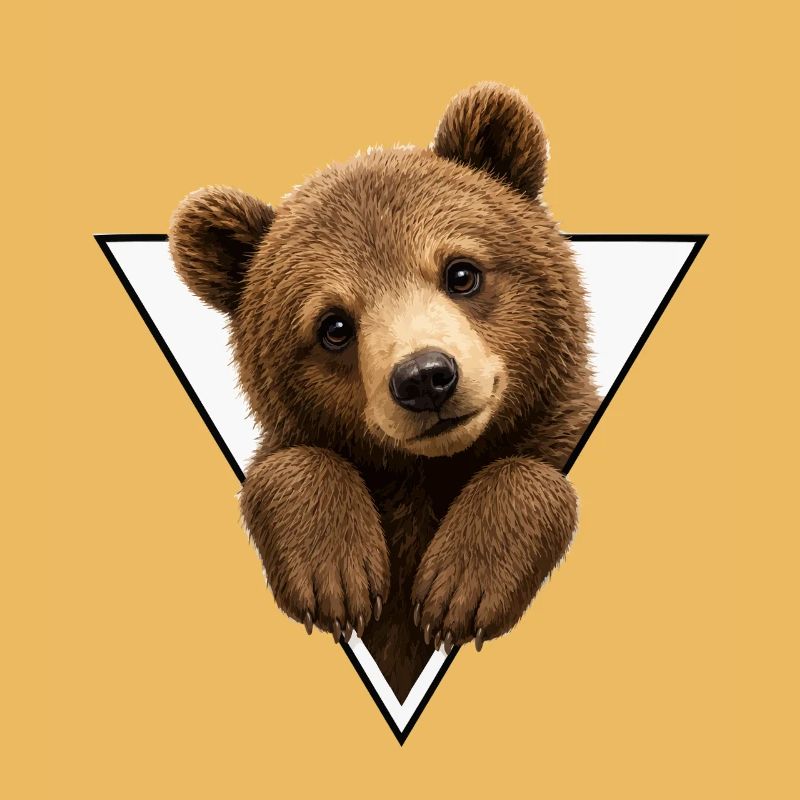 Bear cub in triangle