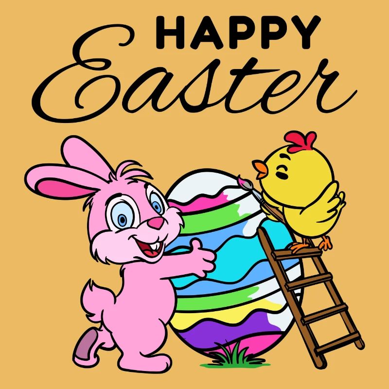 Happy Easter Easter Bunny Easter Chick Sweet
