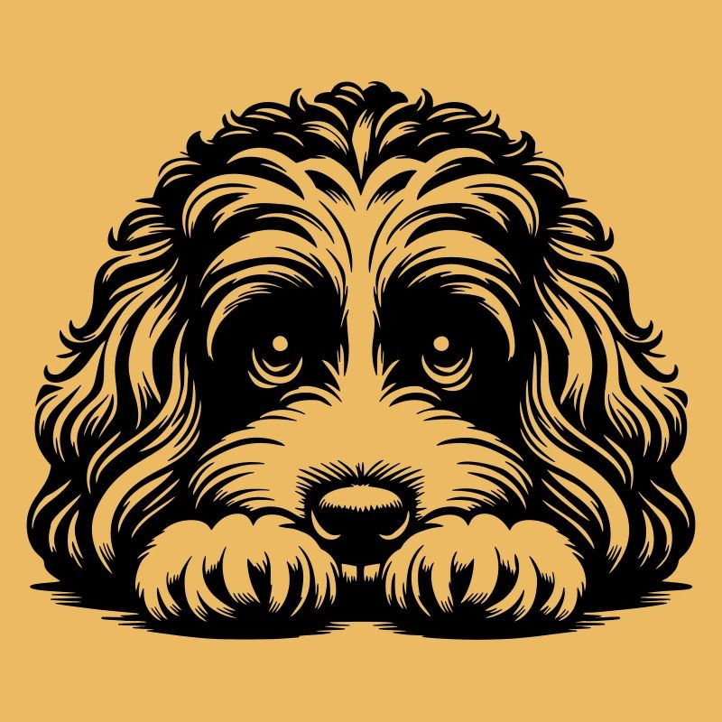 Tête de Cavapoo avec pattes