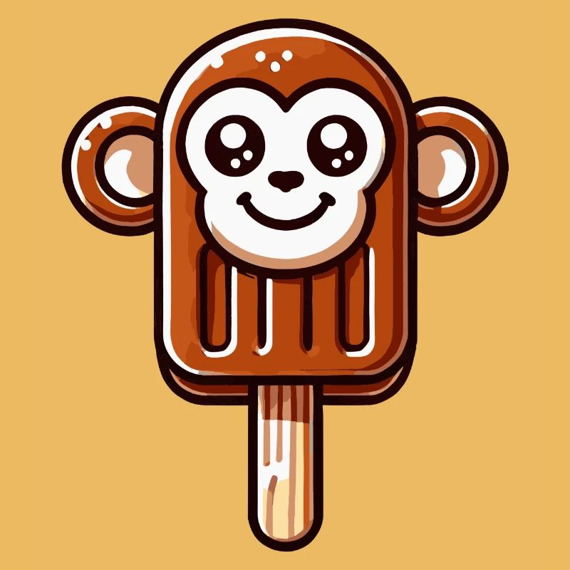 Ein Eis in Form eines lächelnden Äffchens