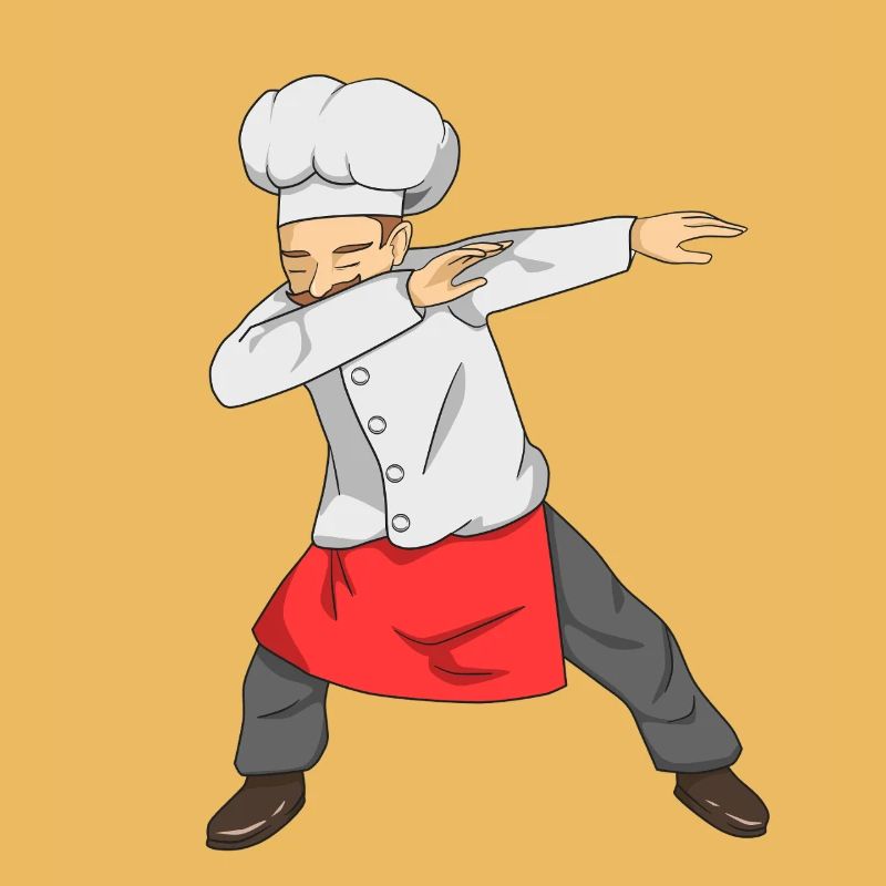 Dabbing Chef Funny Cooking Master Culinary Kitchen
