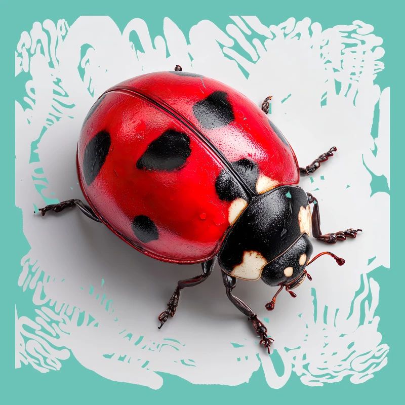 Red Ladybug Pattern Seven-Point