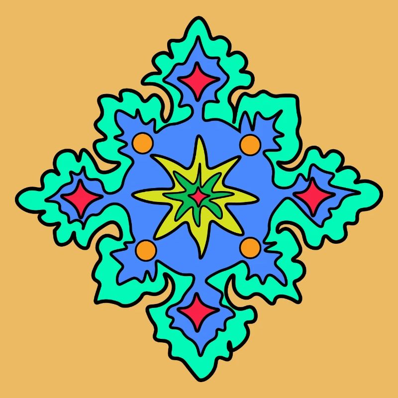 Geometric Mandala Star Pattern