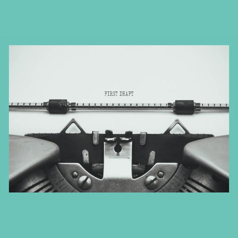 First Draft Typewriter Writer Poster Design