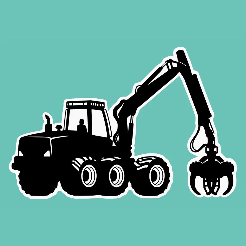 Silhouette de moissonneuse