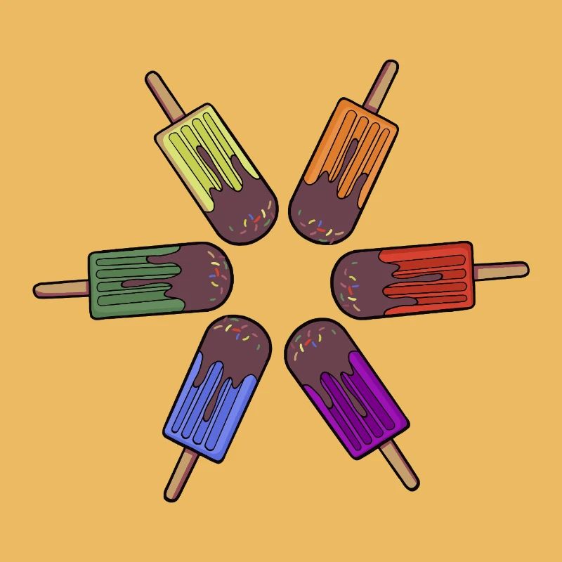 Rainbow Popsicle Circle