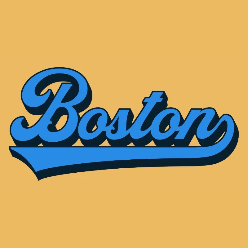 Boston Blue Script Retro