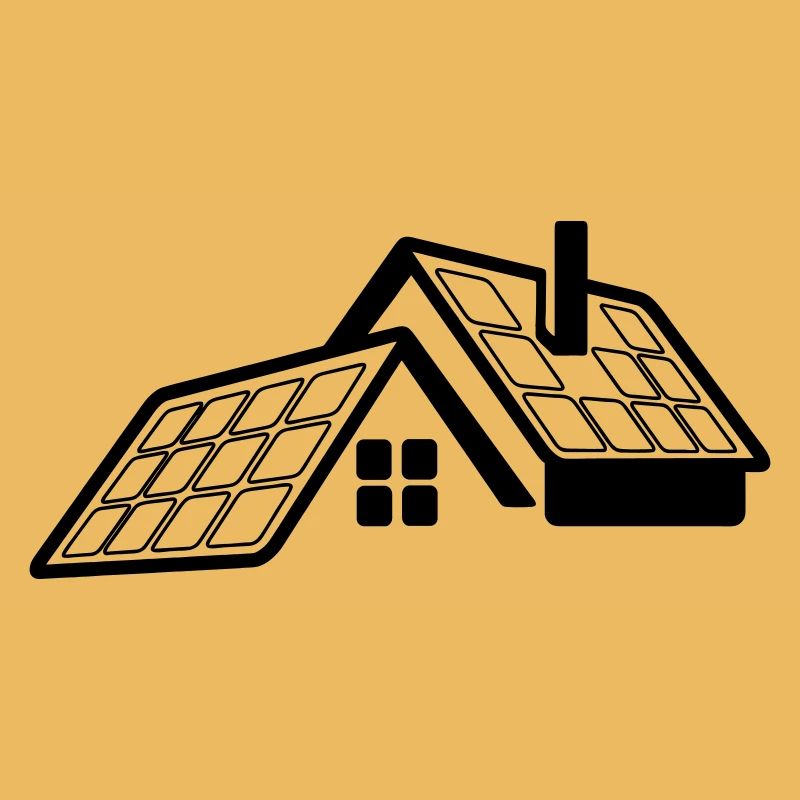 House with solar panels transparent logo