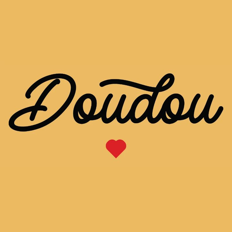 Doudou Coeur Script Noir