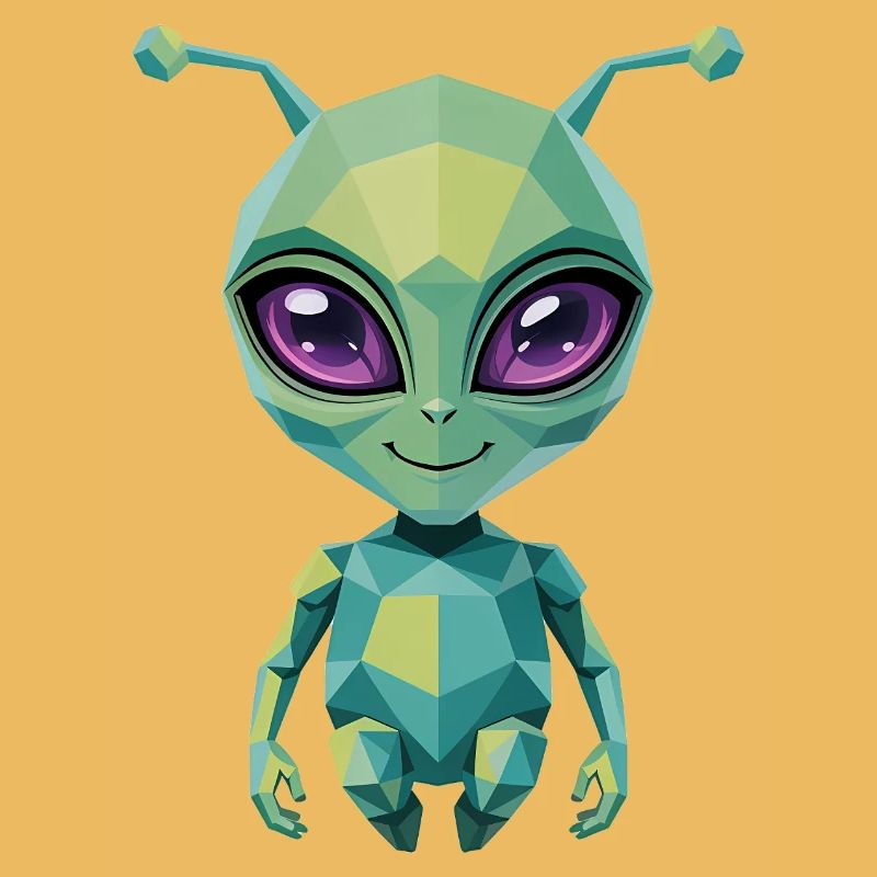 Alien - Cool Low Poly  Logo
