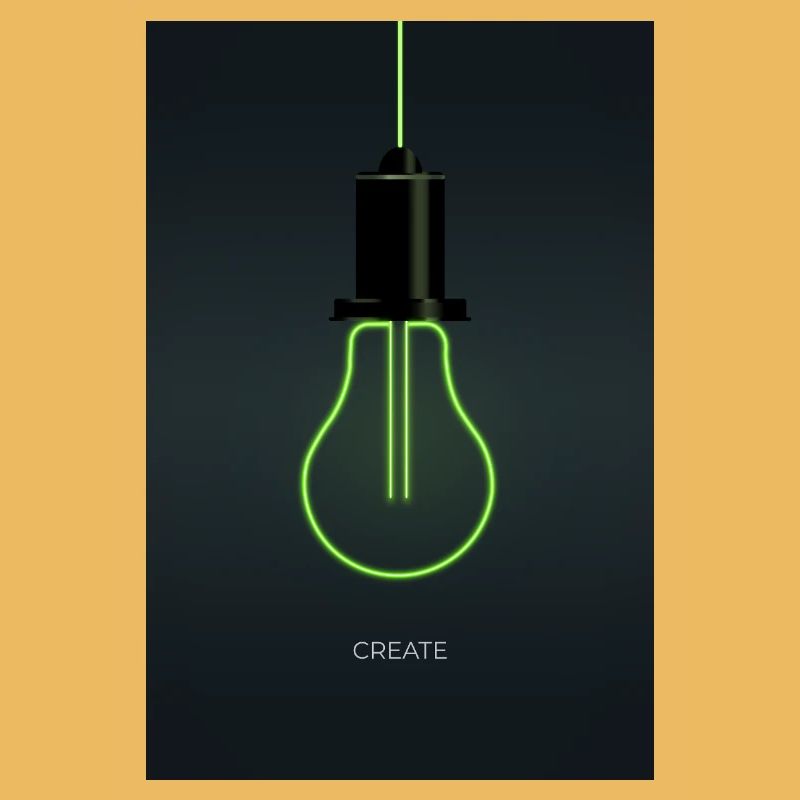 Create – Neon light bulb for creative minds