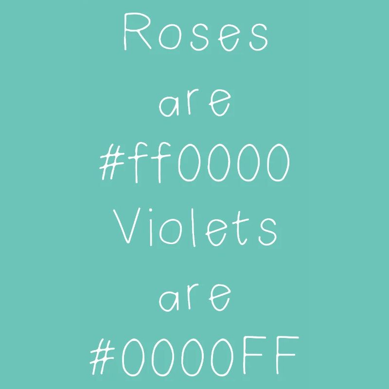 Hex-Farbcode Witz für Entwickler, Coder und Web...