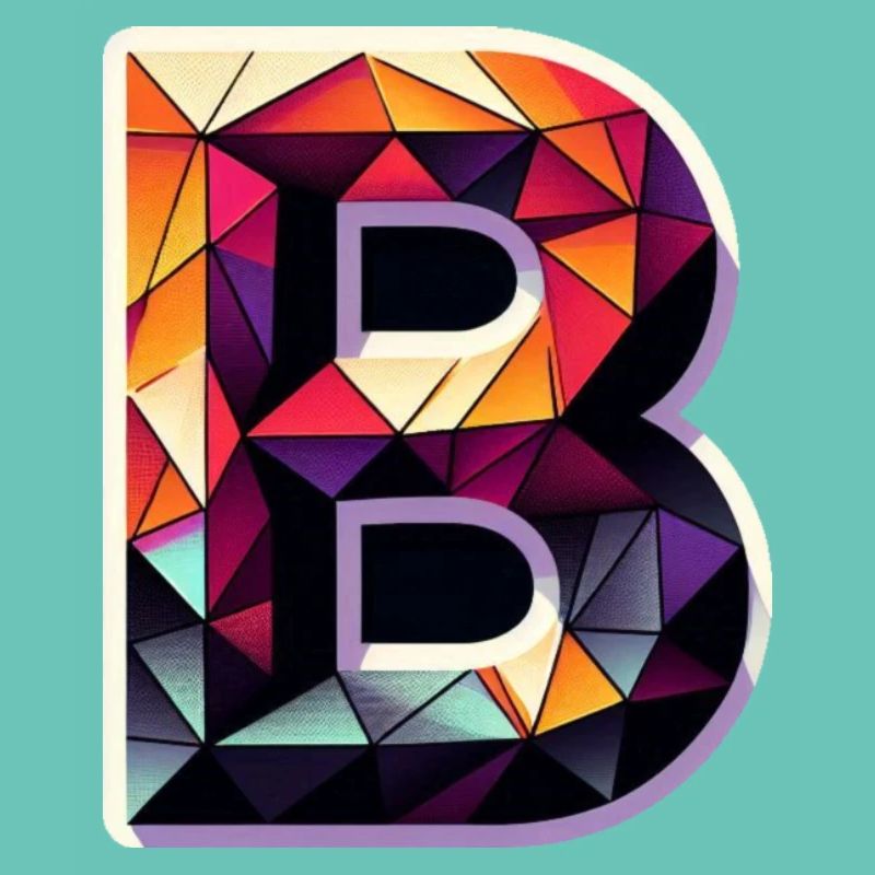 Buchstabe B Polygon bunt