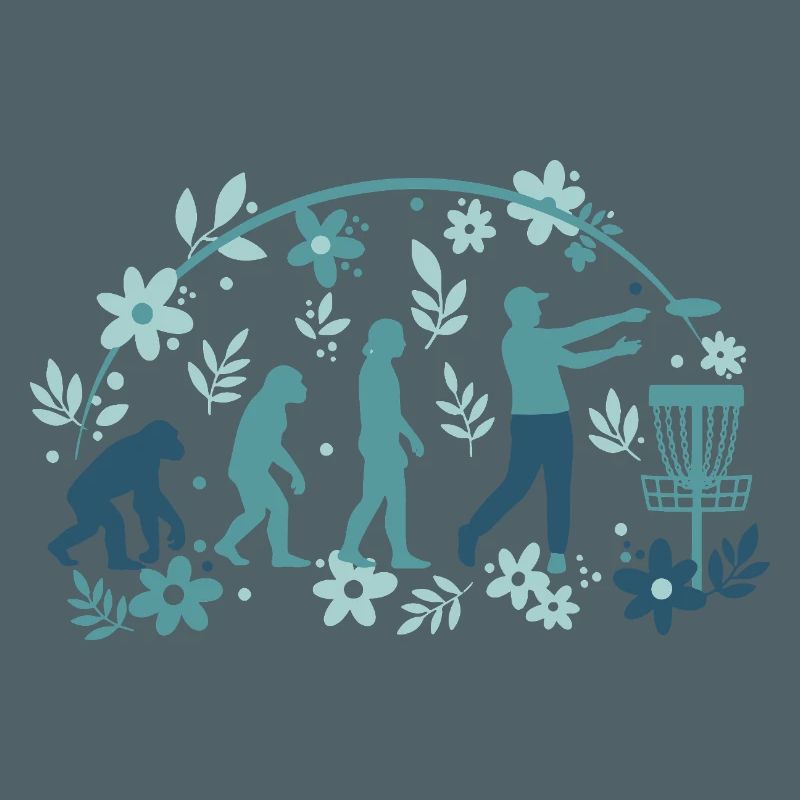 Disc Golf Evolution Funny Disc Golfer Flying Disc