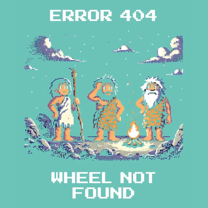 Error 404: Wheel missing | Stone Age Humor