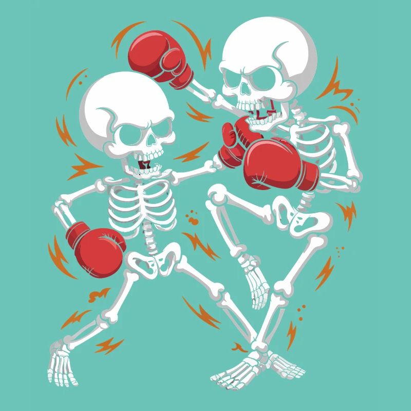 Boxing skeletons in bone rhythm