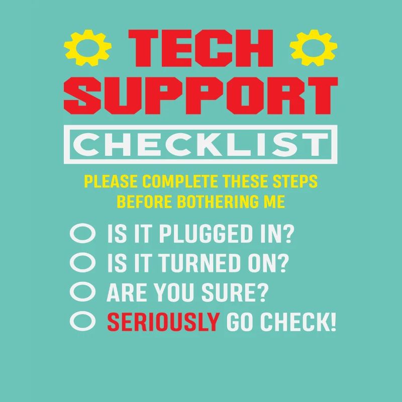 Tech Support Checklist Plug in IT Admin
