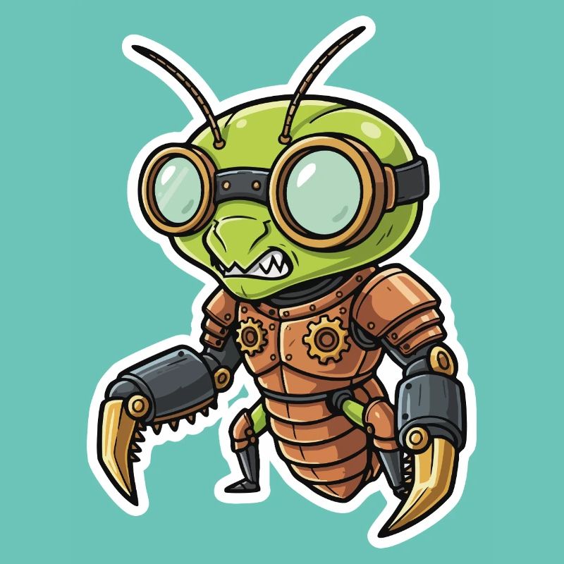 Praying Mantis Steampunk Copper Armor